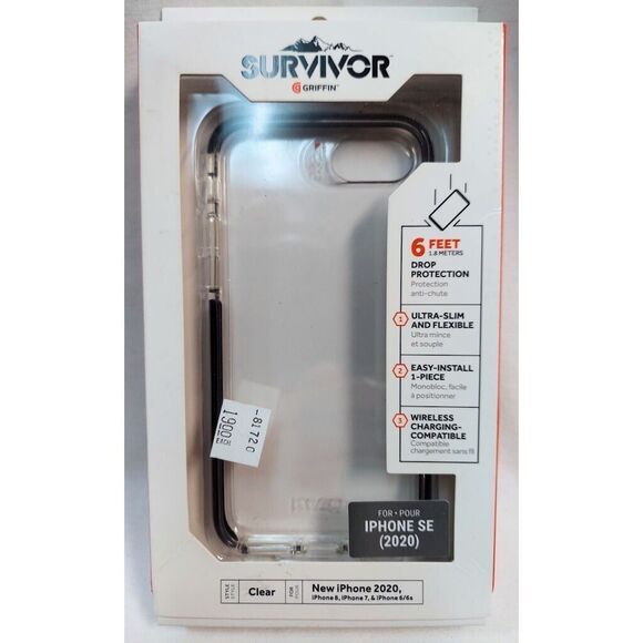 Griffin Survivor Case Protector for iPhone  SE 8 7 6/6s Clear GIP-042-CLR - Picture 1 of 7